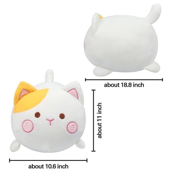 Fortuning's JDS 19.6" Orange Cat Plush, Fat Cat Stuffed Animal, Soft Kitty Plus - Picture 2 of 6